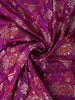 Royal Purple Floral Zari Woven Design Pure Banarasi Silk Saree with Floral Border