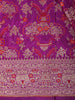 Royal Purple Floral Zari Woven Design Pure Banarasi Silk Saree with Floral Border