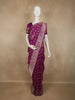 Royal Purple Floral Zari Woven Design Pure Banarasi Silk Saree with Floral Border