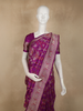 Royal Purple Floral Zari Woven Design Pure Banarasi Silk Saree with Floral Border