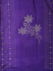Royal Purple Floral Zari Woven Design Pure Kanchipuram Silk Saree with Self Border