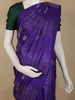 Royal Purple Floral Zari Woven Design Pure Kanchipuram Silk Saree with Self Border