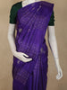 Royal Purple Floral Zari Woven Design Pure Kanchipuram Silk Saree with Self Border