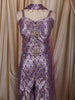 Royal Purple Floral Zari and Sequins Embroidered Design Banarasi Indo Western Palazzo Suit with Choker Dupatta