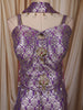 Royal Purple Floral Zari and Sequins Embroidered Design Banarasi Indo Western Palazzo Suit with Choker Dupatta