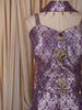 Royal Purple Floral Zari and Sequins Embroidered Design Banarasi Indo Western Palazzo Suit with Choker Dupatta