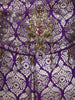 Royal Purple Floral Zari and Sequins Embroidered Design Banarasi Indo Western Palazzo Suit with Choker Dupatta