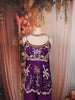 Royal Purple Heavy Beads Embroidered Design Satin Peplum Palazzo Suit with Matching Choker Dupatta