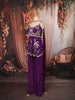 Royal Purple Heavy Beads Embroidered Design Satin Peplum Palazzo Suit with Matching Choker Dupatta