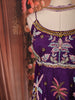 Royal Purple Heavy Beads Embroidered Design Satin Peplum Palazzo Suit with Matching Choker Dupatta