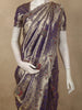 Royal Purple Leaf Zari Woven Design Tissue Silk Designer Saree with Designer Border