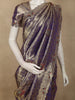Royal Purple Leaf Zari Woven Design Tissue Silk Designer Saree with Designer Border