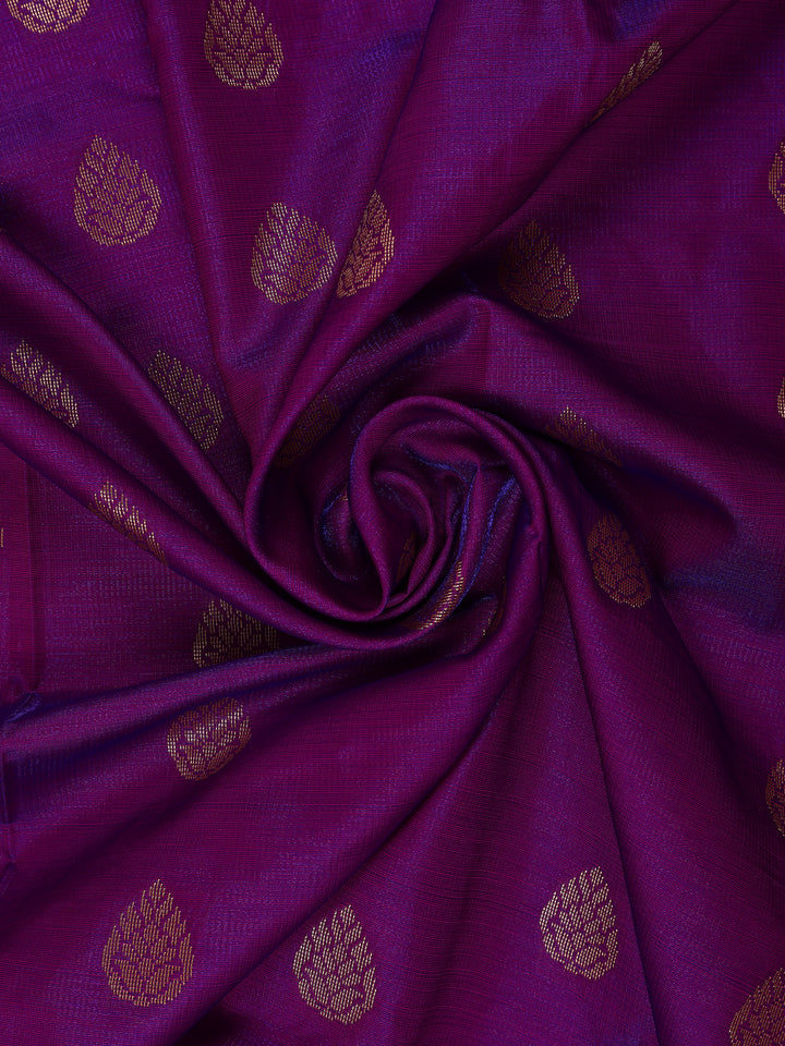 Royal Purple Paisley Design Banarasi Silk Saree - Diadem