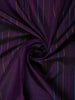 Royal Purple Peacock Striped Woven Design Pure Kanchipuram Silk Saree with Contrast Blouse