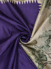 Royal Purple Striped Woven Design Tussar Saree with Contrast Animal Motif Border
