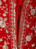 Royal Red Floral Vine Zari Embroidered Design Georgette Festive Gown with Matching Dupatta