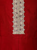 Royal Red Orange Floral Vine Zari Embroidered and Stone Embellished Design Georgette Long Anarkali Gown with Matching Dupatta