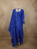 Royal Sapphire Blue Floral Sequins and Zari Embroidered Design Silk Palazzo Suit with Dupatta