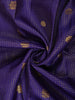 Royal Violet Blue Vaira Oosi Kattam Zari Woven Design Pure Kanchipuram Silk Bridal Wear Saree with Contrast Retta Petta Zari Border