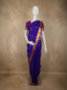 Royal Violet Butta Zari Woven Design Pure Kanchipuram Silk Saree with Contrast Zari Border
