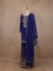 Royal Blue Floral Embroidery Crepe Sharara salwar Suit - Diadem