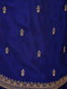 Royal Blue Floral Embroidery Crepe Sharara salwar Suit - Diadem