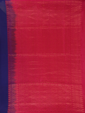 Royal Blue Floral Motif Woven Pure Kanchipuram Silk Saree - Diadem