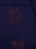 Royal Blue Floral Motif Woven Pure Kanchipuram Silk Saree - Diadem