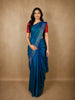 Royal Blue Leaf Woven Design Pure Kanchipuram Silk Saree with Self Border