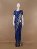 Royal Blue Sequin Embellished Chiffon Saree - Diadem