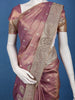Royal Mauve Floral And Paisley Motifs Banarasi Silk Saree - Diadem