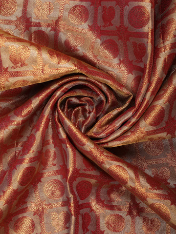 Royal Mauve Floral And Paisley Motifs Banarasi Silk Saree - Diadem
