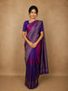 Royal Purple Floral Butta Zari Woven Design Pure Kanchipuram Silk Saree with Floral Border