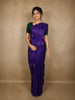 Royal Purple Floral Zari Woven Design Pure Kanchipuram Silk Saree with Self Border