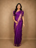 Royal Purple Peacock Butta Woven Design Pure Kanchipuram Silk Saree with Zari Border