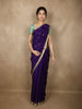 Royal Violet Purple Butta Zari Woven Design Pure Banarasi Silk Saree with Contrast Zari  Border
