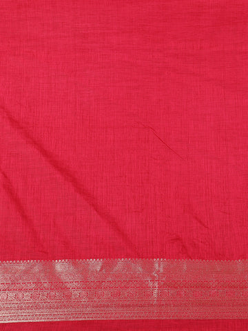 Ruby Pink Bird Design Raw Silk Saree - Diadem