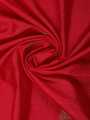 Ruby Pink Bird Design Raw Silk Saree - Diadem