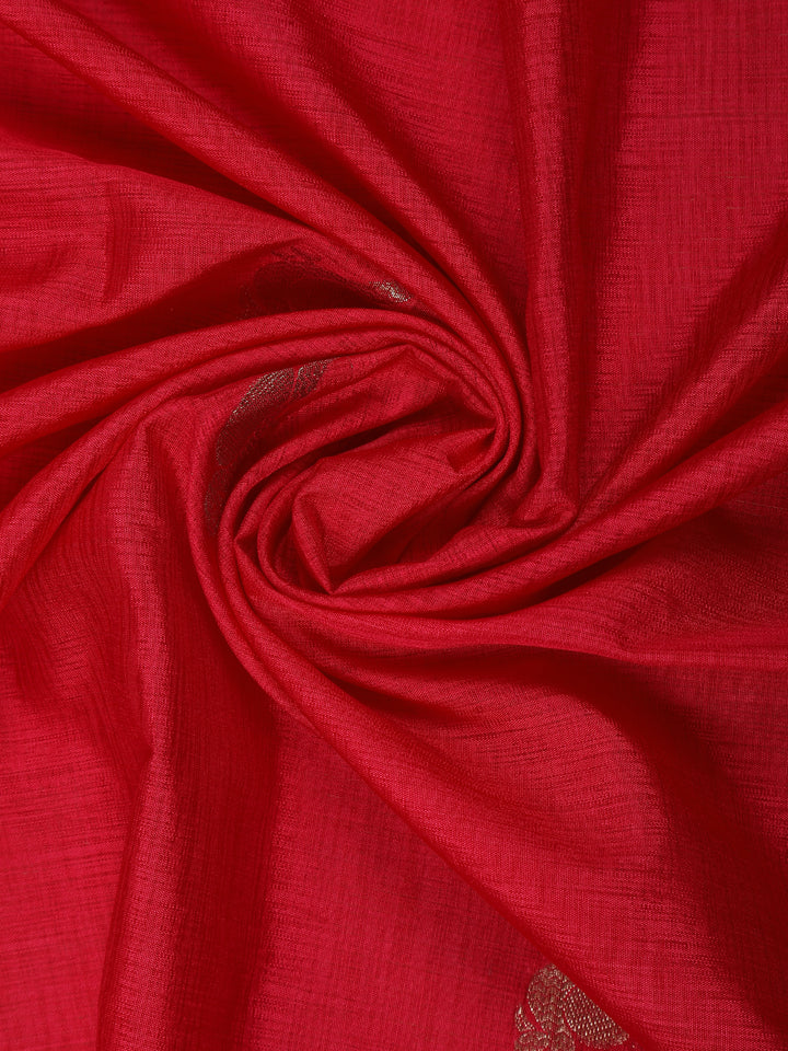 Ruby Pink Bird Design Raw Silk Saree - Diadem
