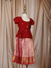 Ruby Red Paisley Zari Woven Design Art Silk Traditional Kids Pattu Pavadai Set