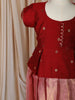 Ruby Red Paisley Zari Woven Design Art Silk Traditional Kids Pattu Pavadai Set