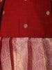 Ruby Red Paisley Zari Woven Design Art Silk Traditional Kids Pattu Pavadai Set