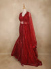 Ruby Red Sequins and Bead Embroidered Mermaid Lehenga Set with Dupatta