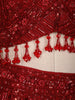 Ruby Red Sequins and Bead Embroidered Mermaid Lehenga Set with Dupatta