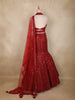 Ruby Red Sequins and Bead Embroidered Mermaid Lehenga Set with Dupatta