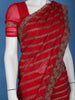 Ruby Red Paisley Embroidery Georgette Fancy Saree