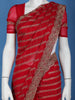 Ruby Red Paisley Embroidery Georgette Fancy Saree