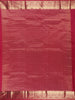 Ruby Red Solid Design Woven Zari Border Silk Saree - Diadem