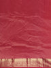 Ruby Red Solid Design Woven Zari Border Silk Saree - Diadem