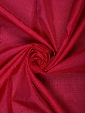 Ruby Red Solid Design Woven Zari Border Silk Saree - Diadem